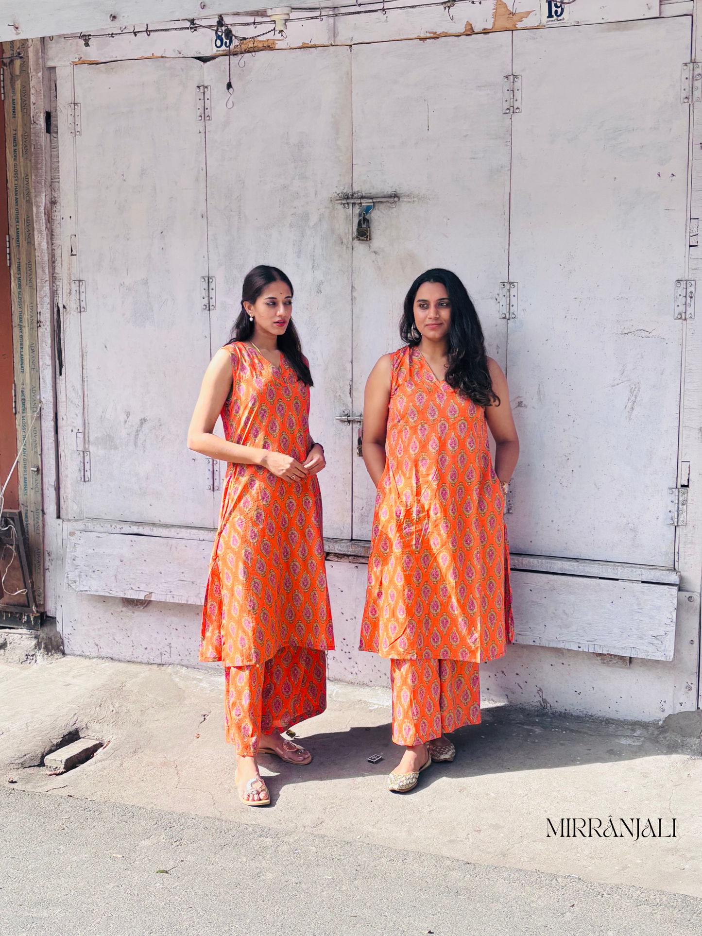 Orange & Purple Tilak Kurta & Pants