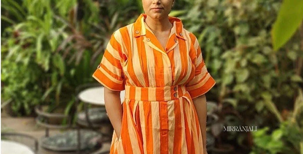 THE FLAMING ORANGE STRIPED DRESS