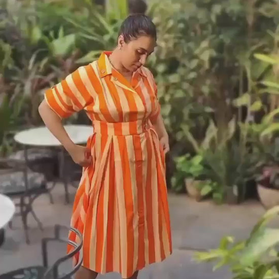 cotton dress, striped dress, 