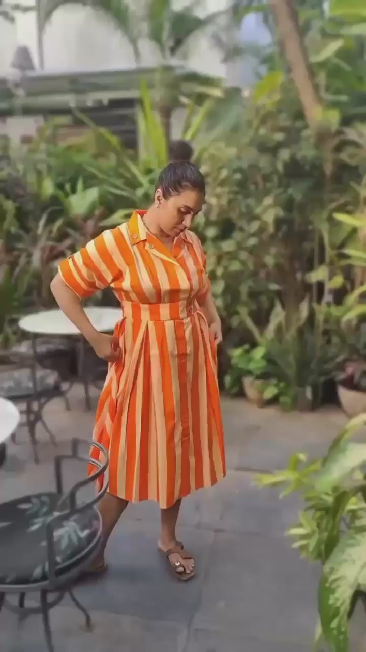 cotton dress, striped dress, 